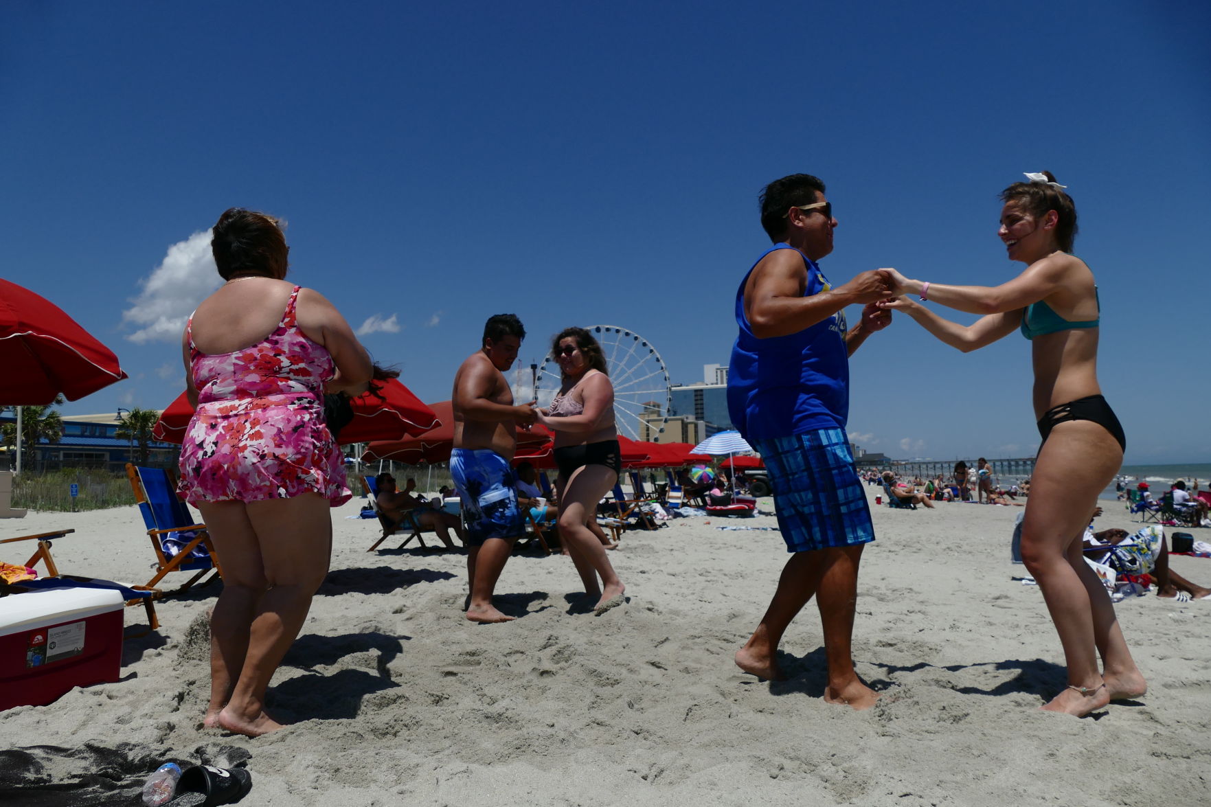 Dancing on the beach